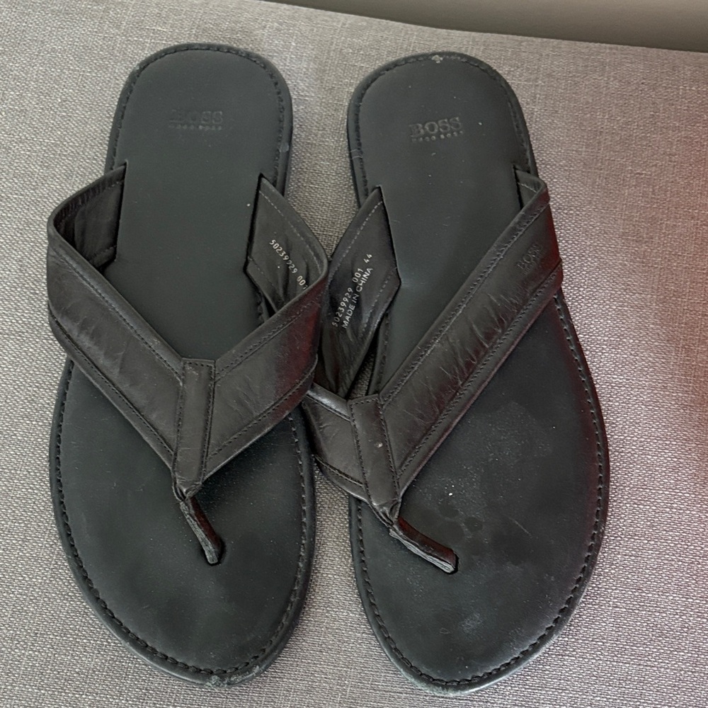 Hugo Boss Men's Black Flip-Flops